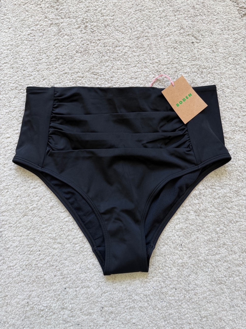 Boden Kythira Ruched Bikini Bottoms, size 6, NWT.